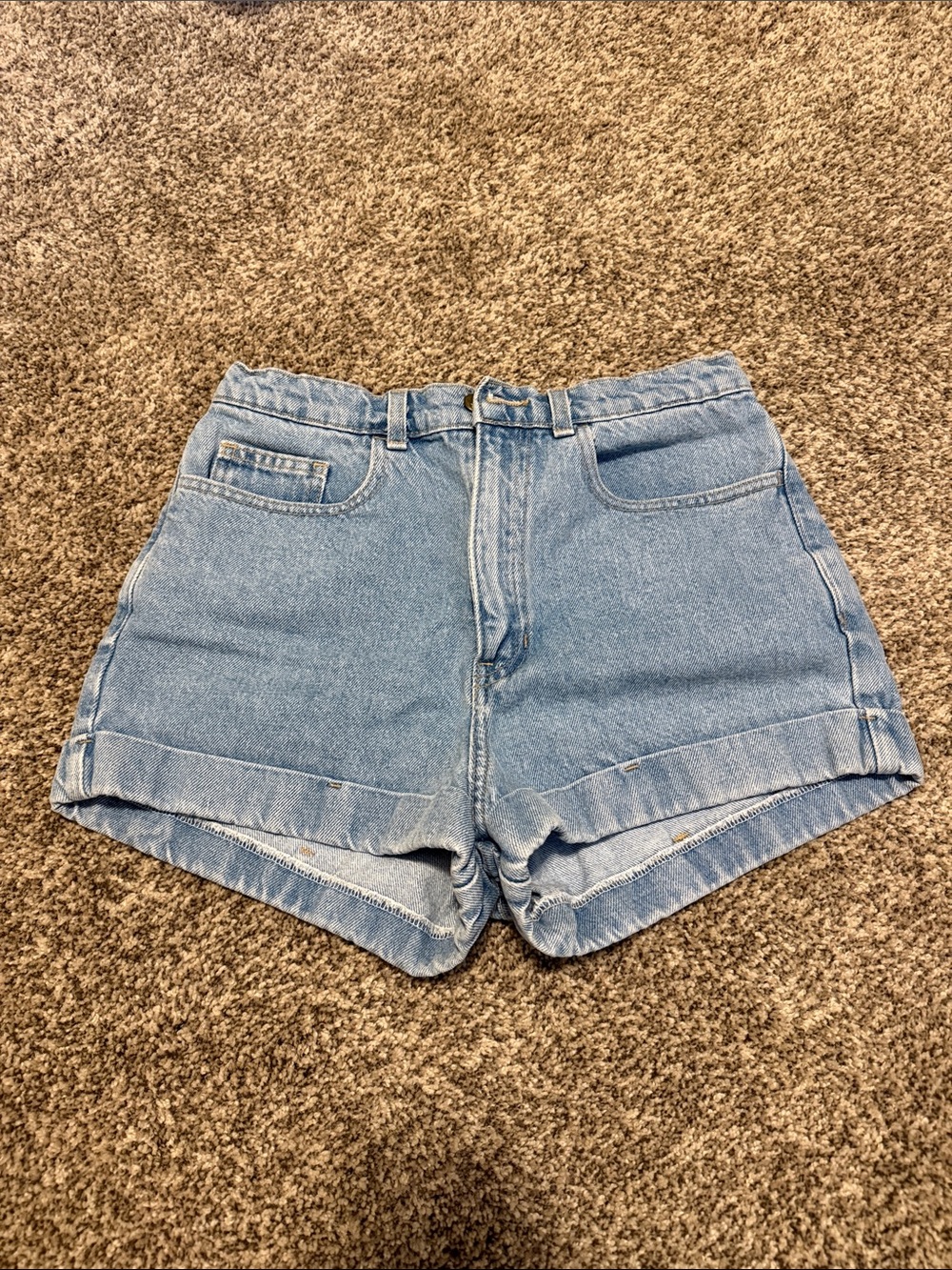 American Apparel Light Blue High-Rise Denim Shorts